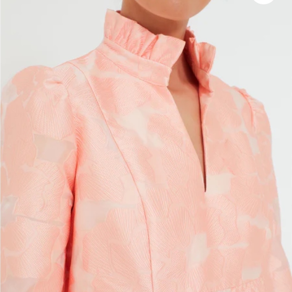 TUCKERNUCK Bellini Fil Coupe Palmerston Peach Pockets Mini Stand Collar Sz L NEW - Picture 2 of 16